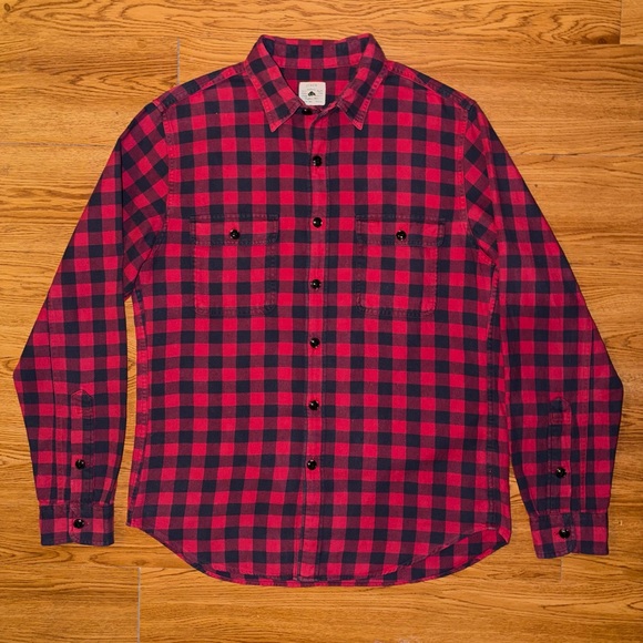 J. Crew Men’s Authentic Buffalo Plaid Long Sleeve Work Shirt Red/Black Medium - Picture 3 of 10